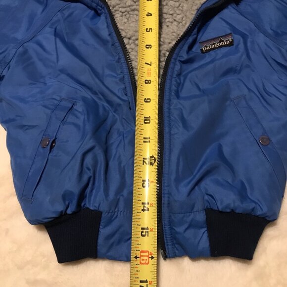 Patagonia Vintage Kids 4/5 Blue Zip Bomber Fleece Lined Jacket - Picture 6 of 6